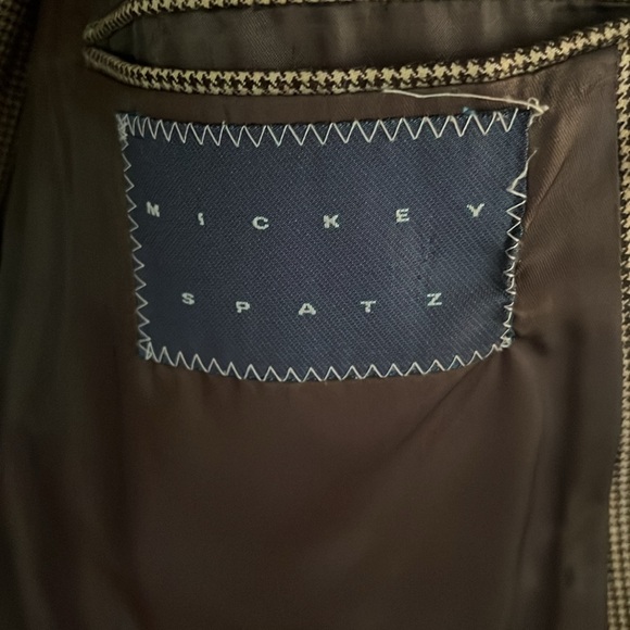 Men’s vintage double breasted jacket.  Micro houndstooth wool - Picture 5 of 8